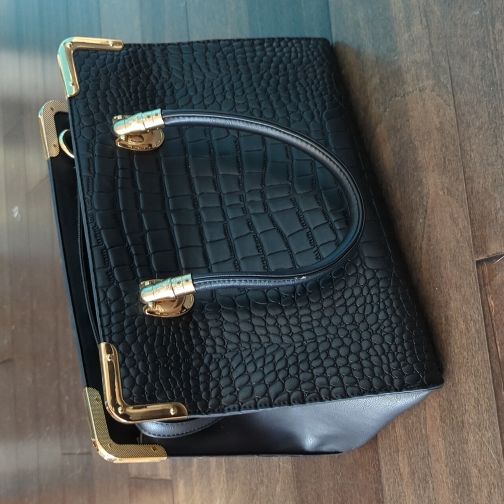 Gold Croc Handbag